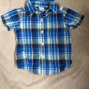 Carter's Blue and Yellow Plaid Button Down Shirt